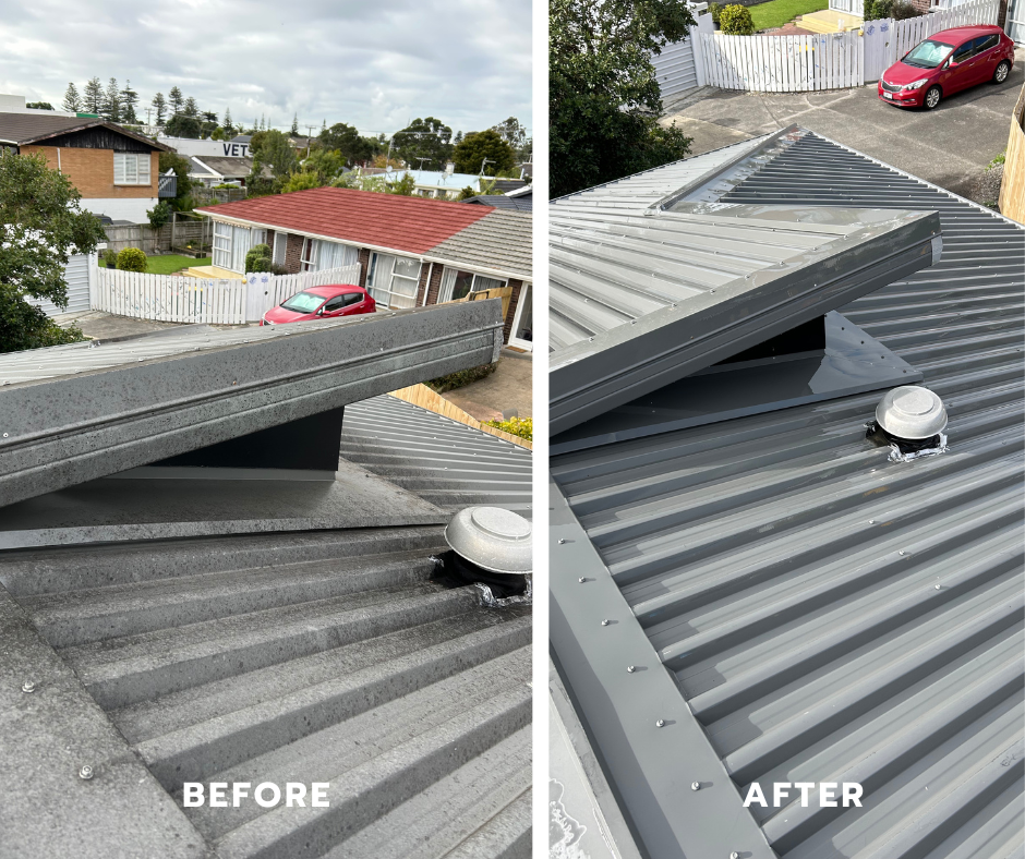 Roof cleaning before and after near Red Beach