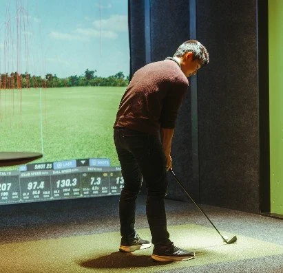 man playing golf
