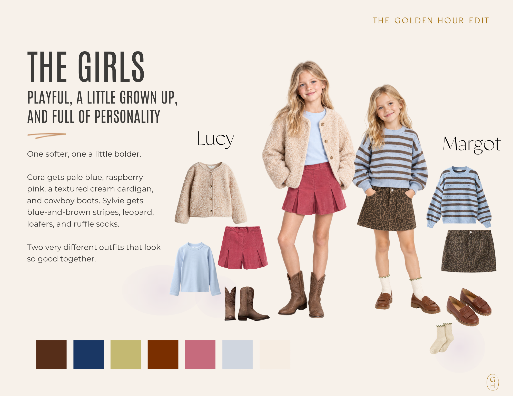 Outfit board for two girls