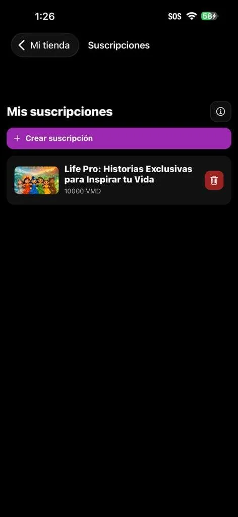 VMD Store dentro de Viral Media Digital creando una suscripción para monetización con VMD