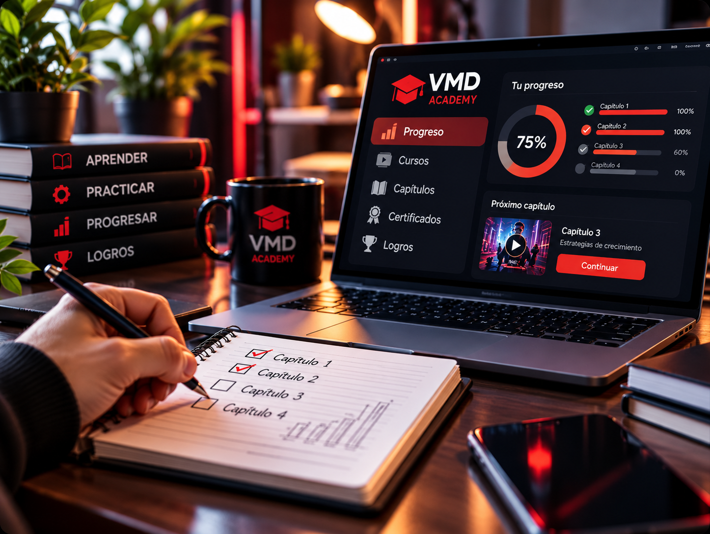 VMD Academy learning progress and connected educational journey