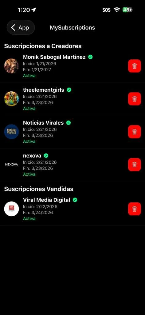 Sistema de suscripciones para creadores dentro de Viral Media Digital con monetizacion en VMD