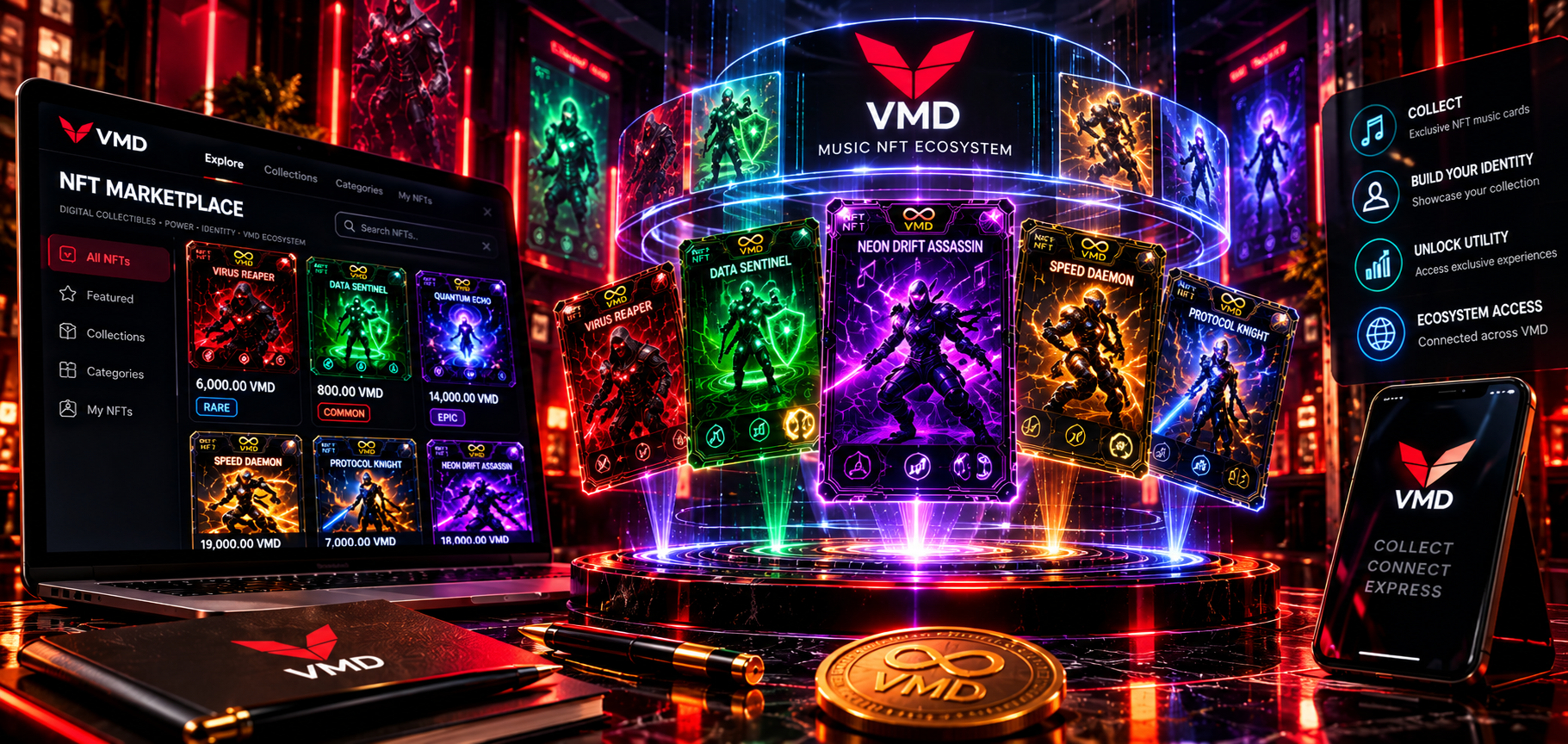 VMD NFT ecosystem access and supported digital collectible functionality across platforms