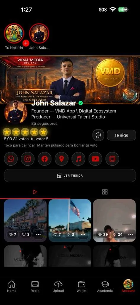 Dashboard de Mi Tienda dentro de Viral Media Digital para gestionar productos y ventas con VMD