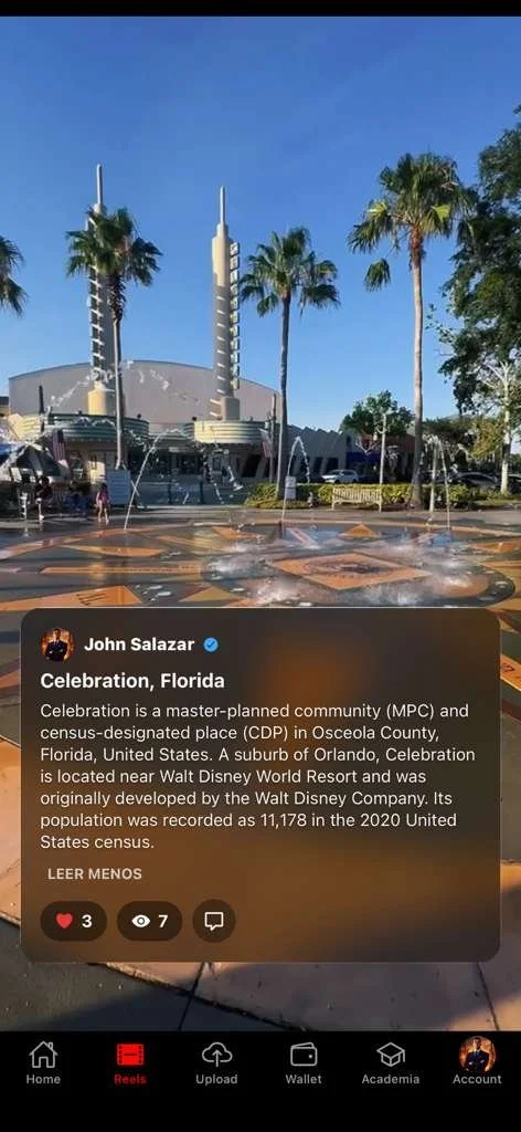 Reels dentro de Viral Media Digital mostrando interfaz de video vertical estilo social media