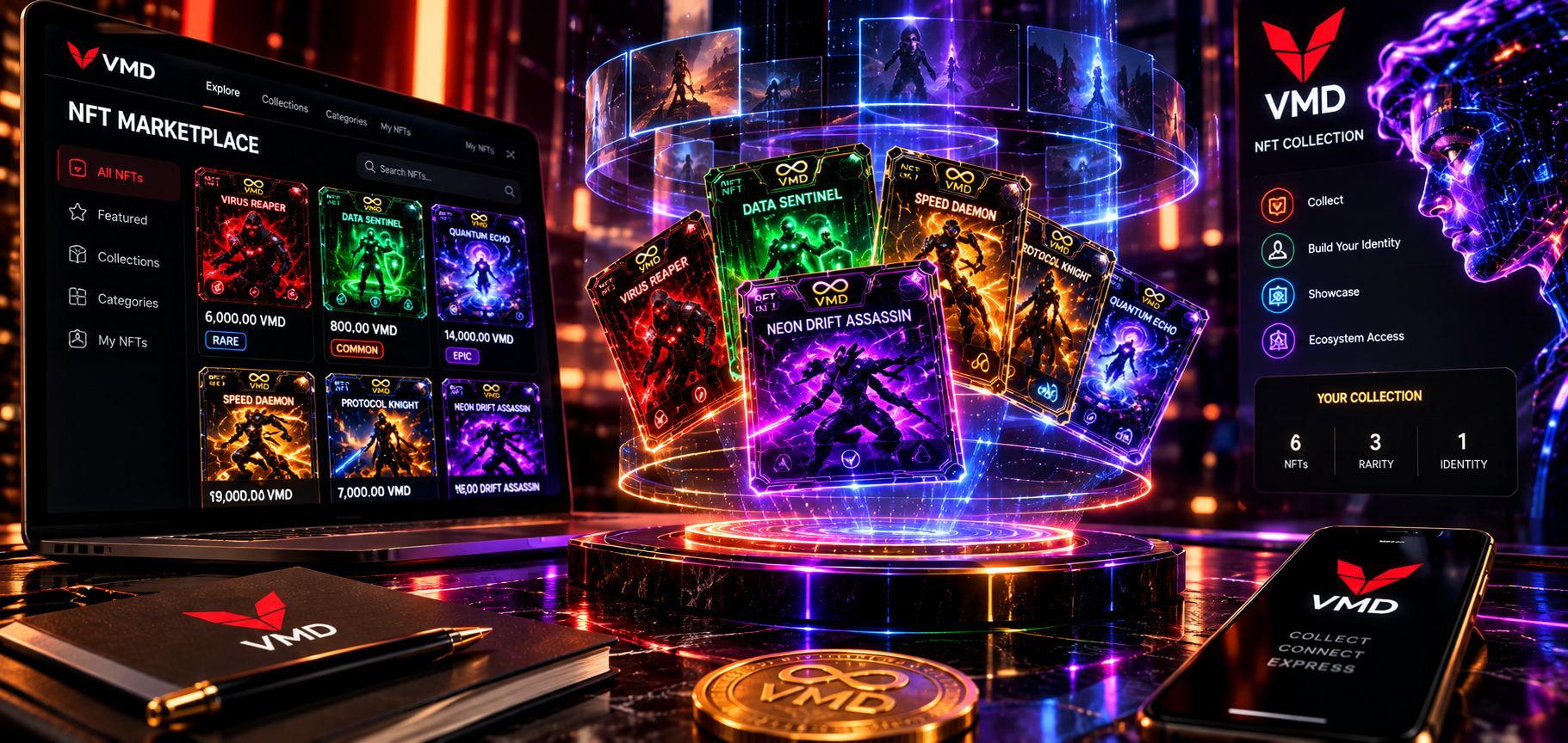 VMD digital NFT collection featuring official Viral Media Digital collectible assets