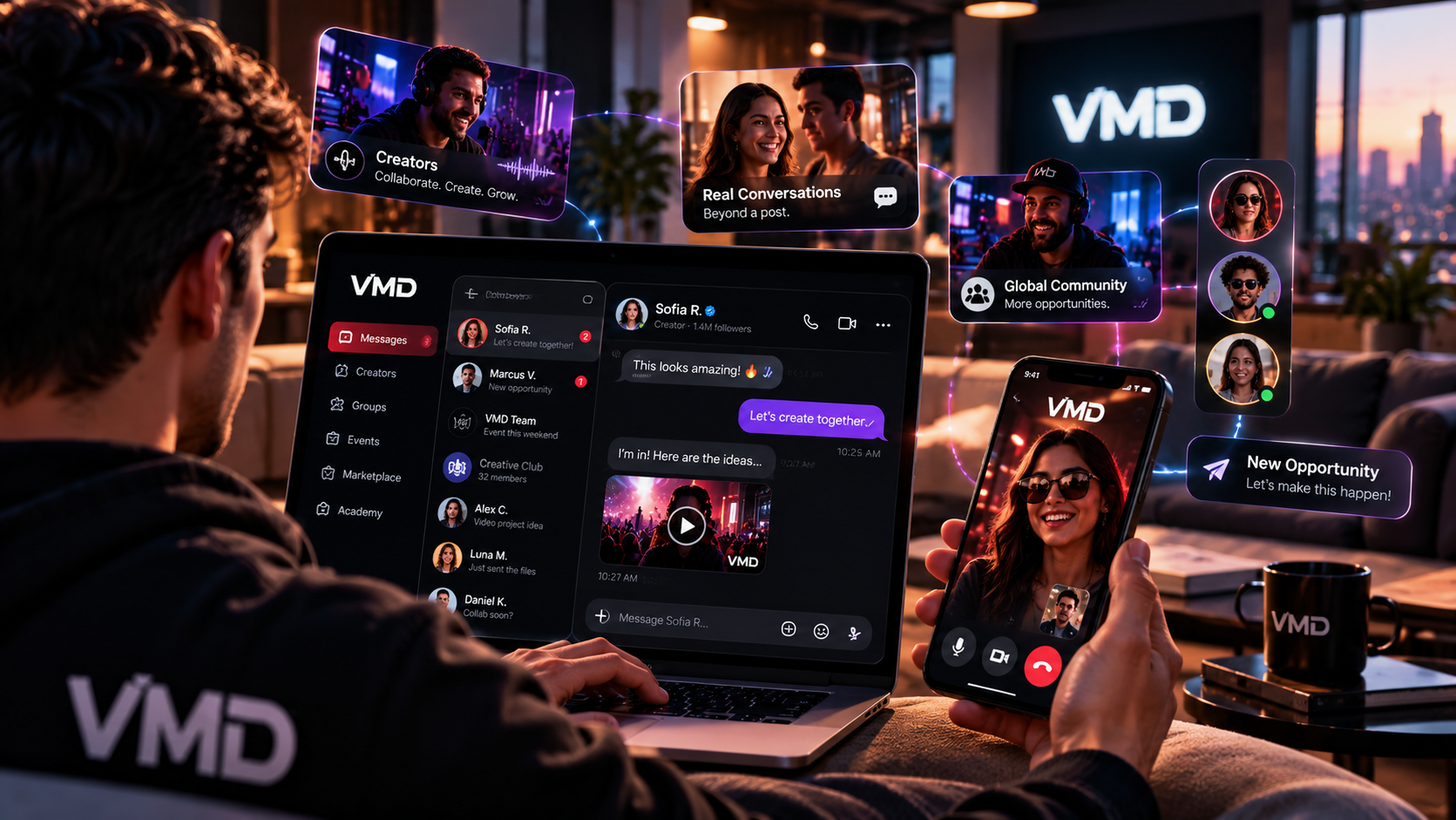 VMD Messaging connecting creators and members through conversations in the Viral Media Digital ecosystem