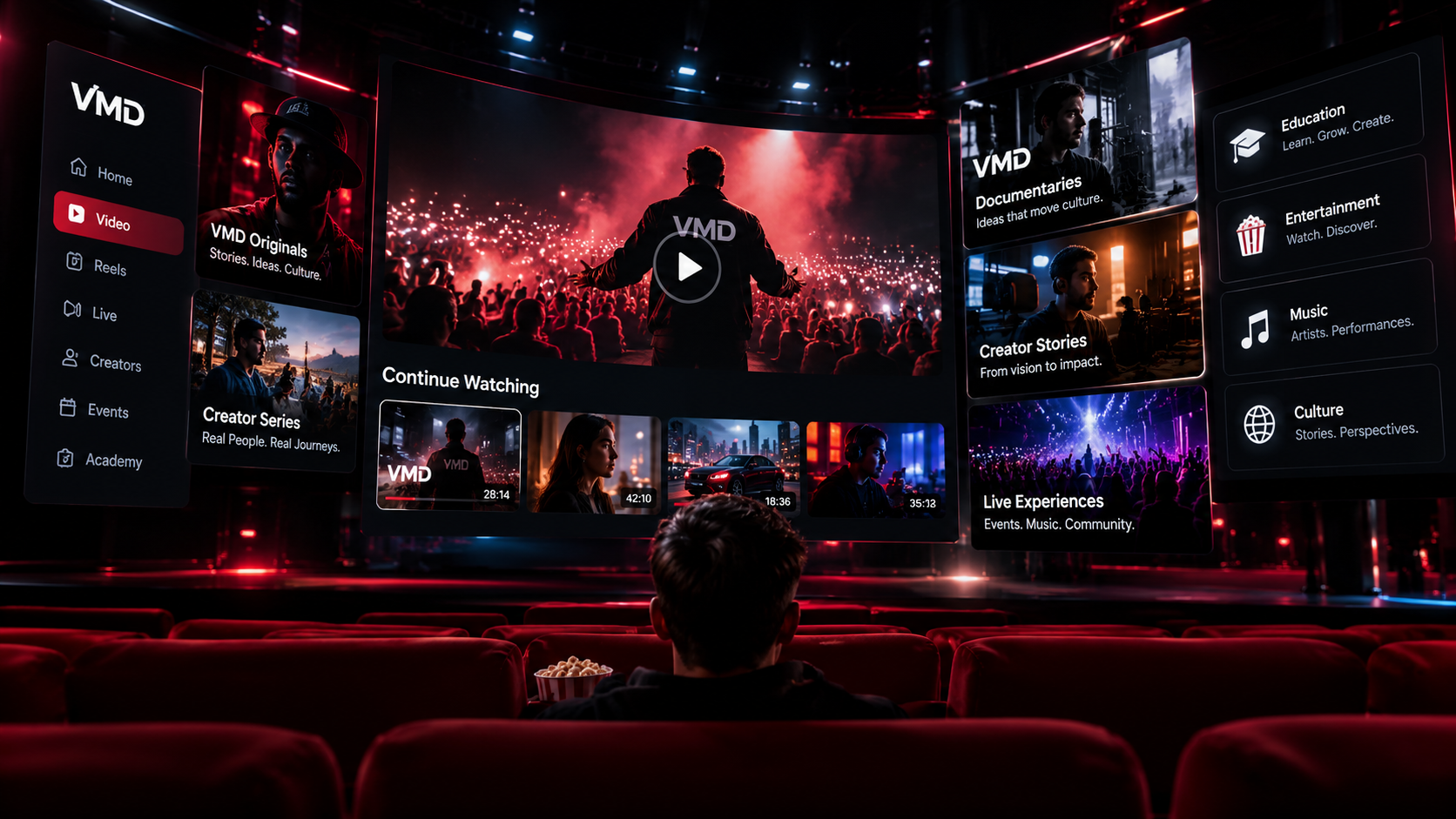 VMD Video experience for long-form creator content, storytelling, education and entertainment in the Viral Media Digital ecosystem