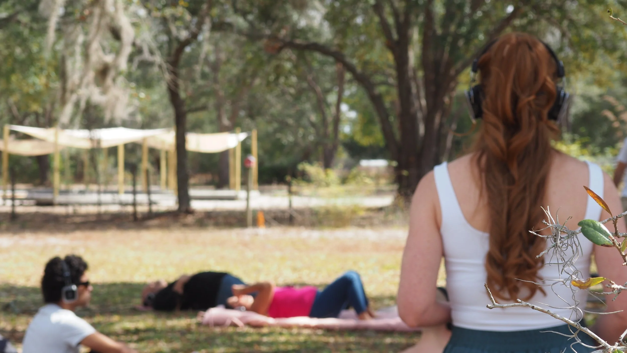 Outdoor silent disco event with wireless headphones near Orlando, Florida