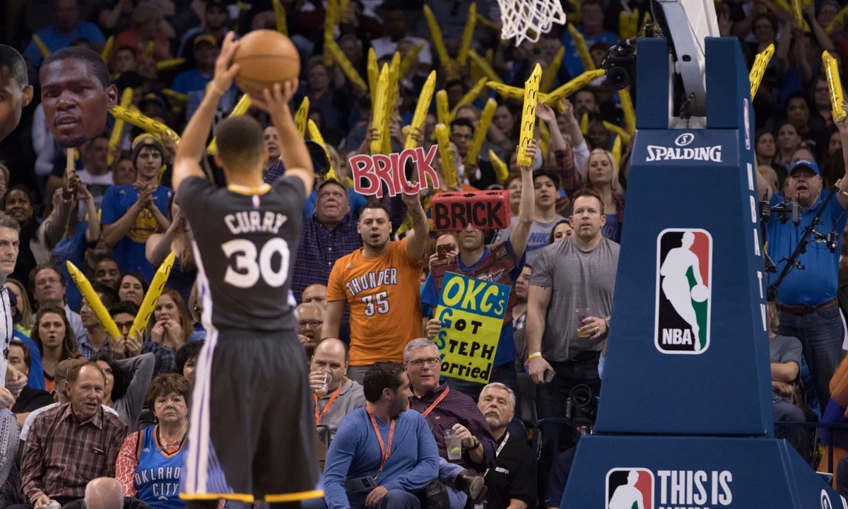 Basketball player feeling performance anxiety at the free-throw line under pressure