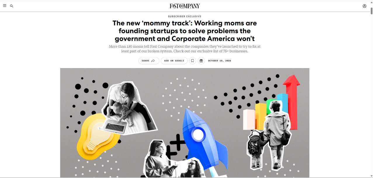 Fast Company feature: The new mommy track