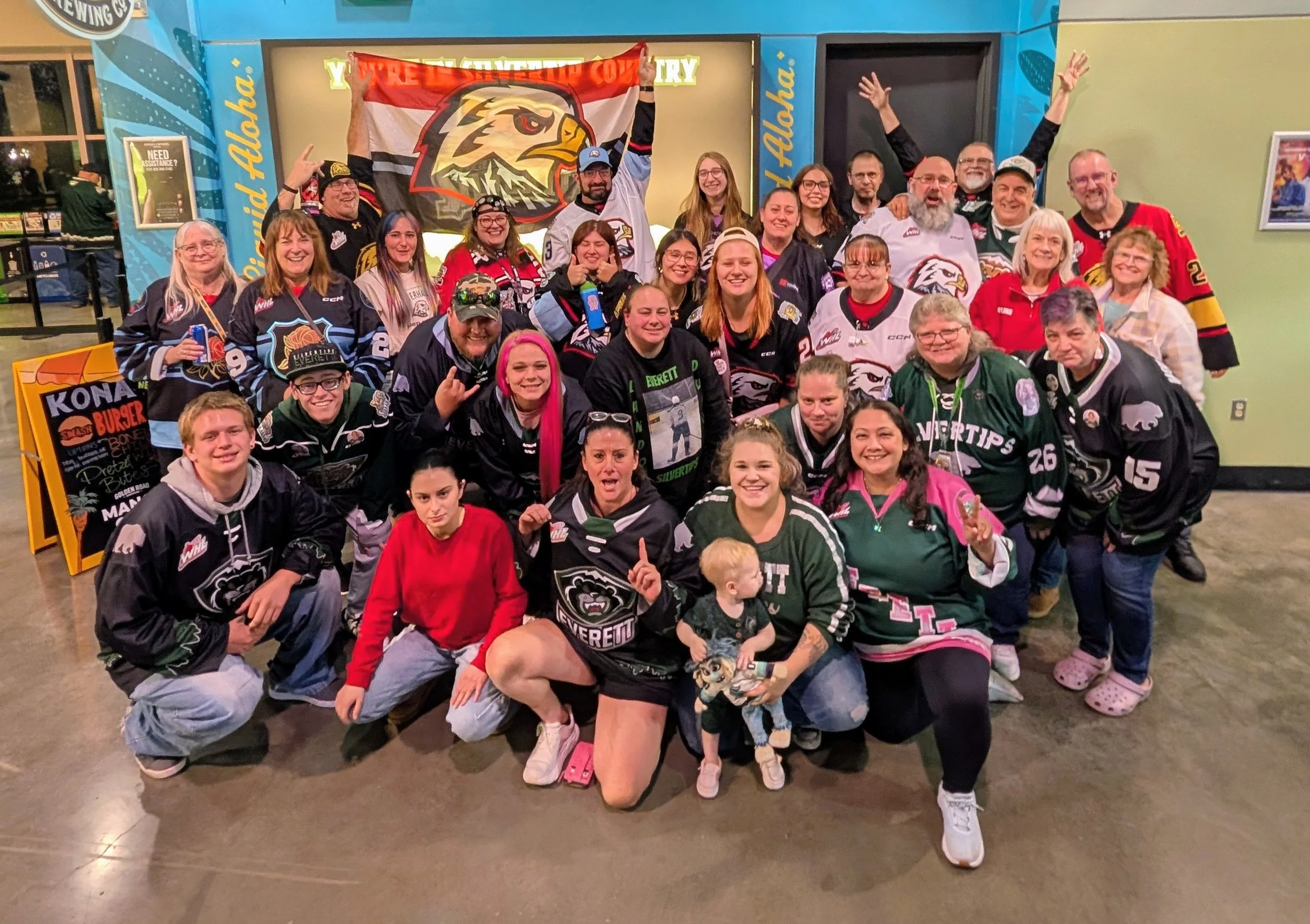 The Hawkey Flock members at Everett away game