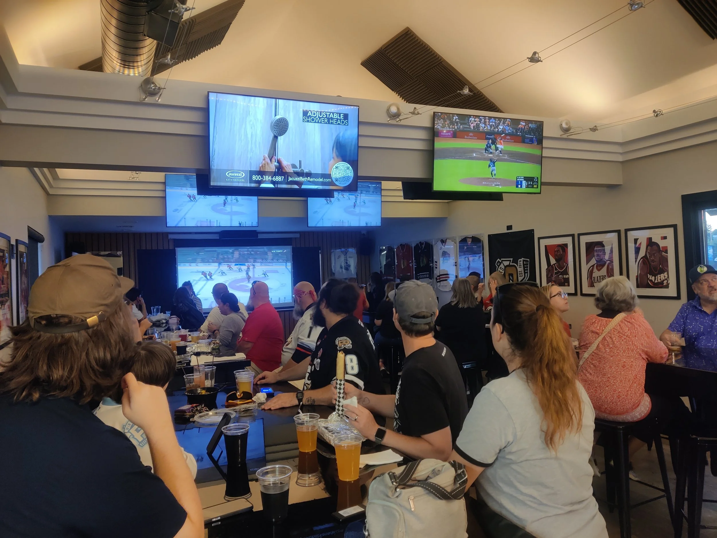 The Garden Tavern interior screens and taproom