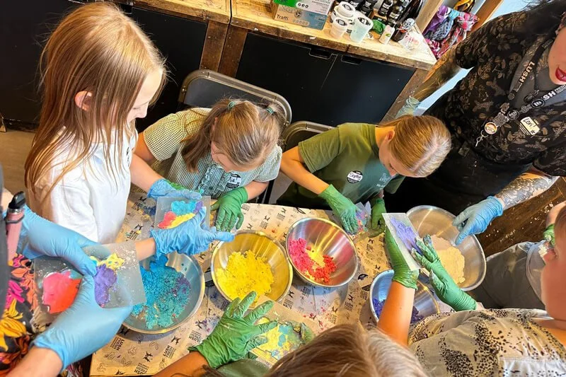 Young children painting together during a Forward Facing creative play session