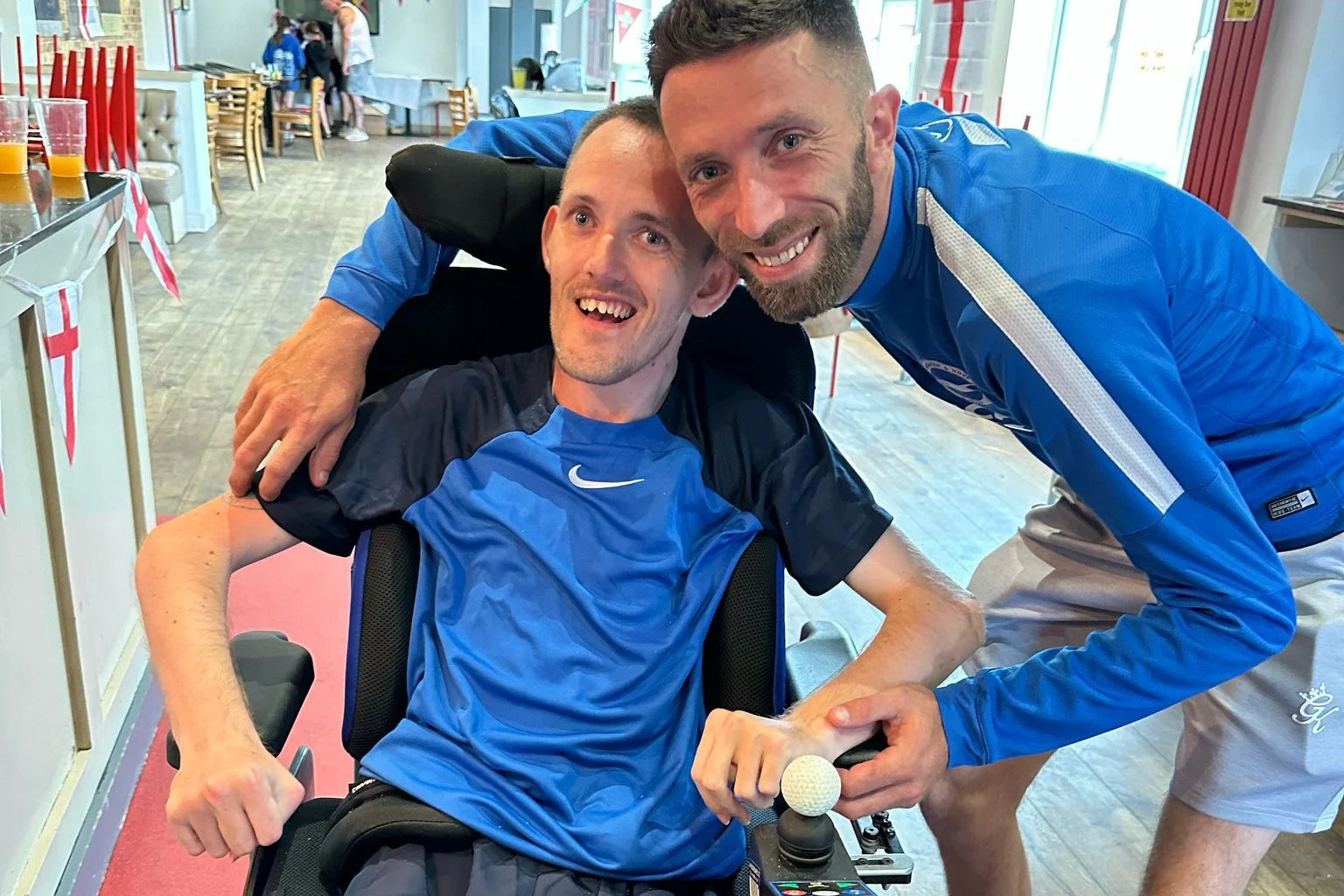 Meeting football players during a Forward Facing experience day