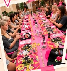Crafting together at a party