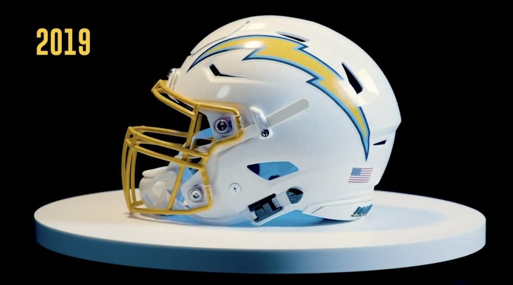 The evolution of the Chargers helmet, through the decades