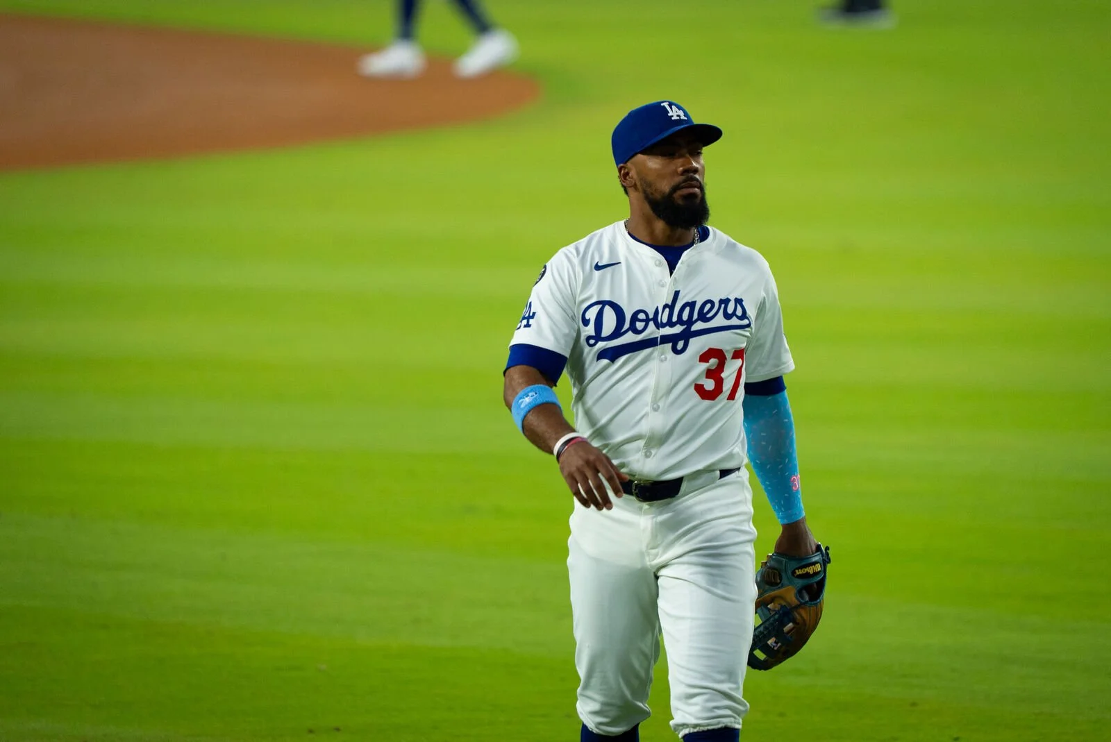 Dodgers outfielder on the field