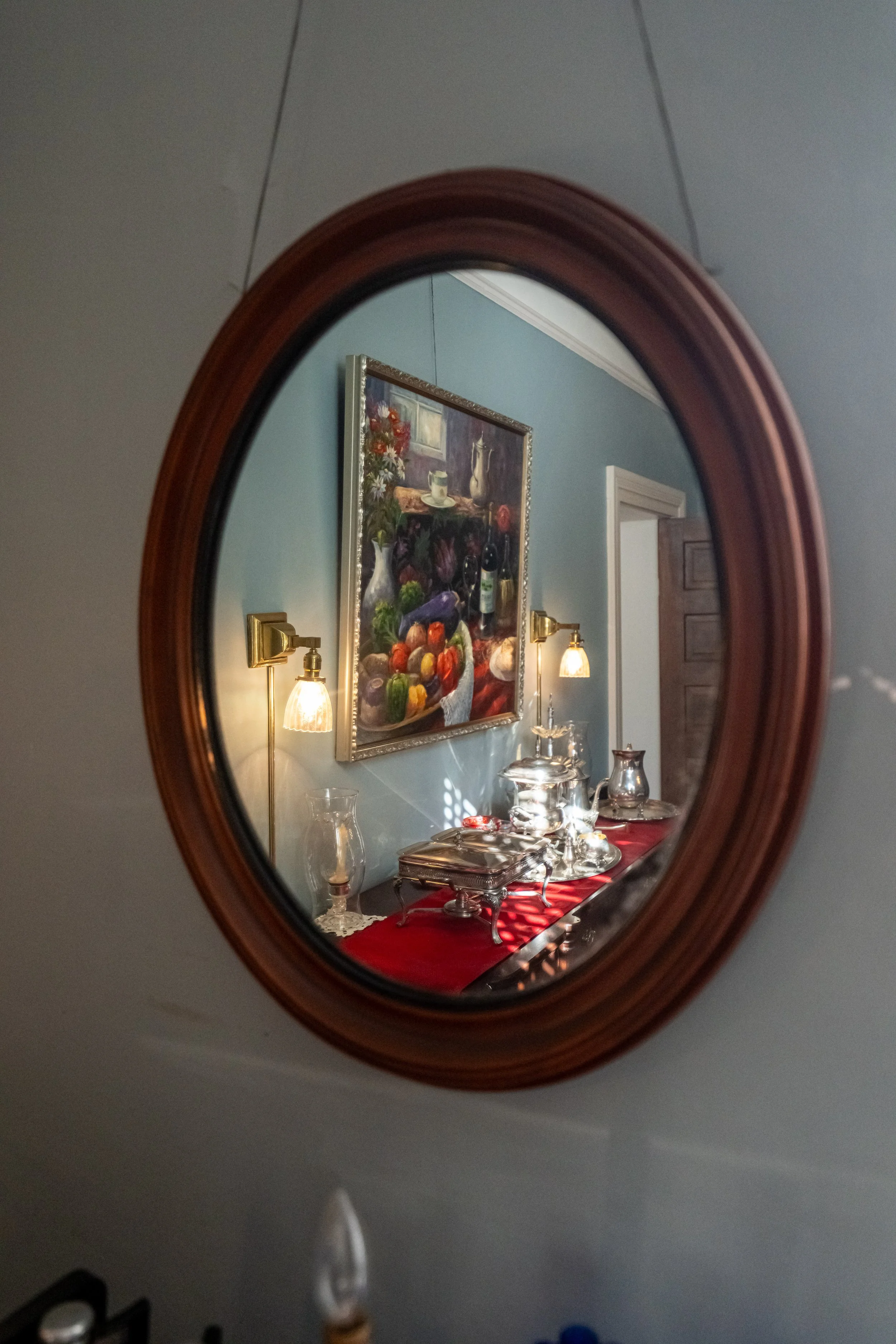 Retro rotary phone on marble table