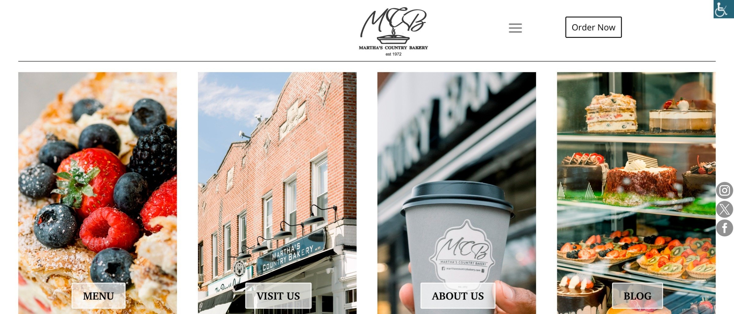 Martha's Country Bakery website preview