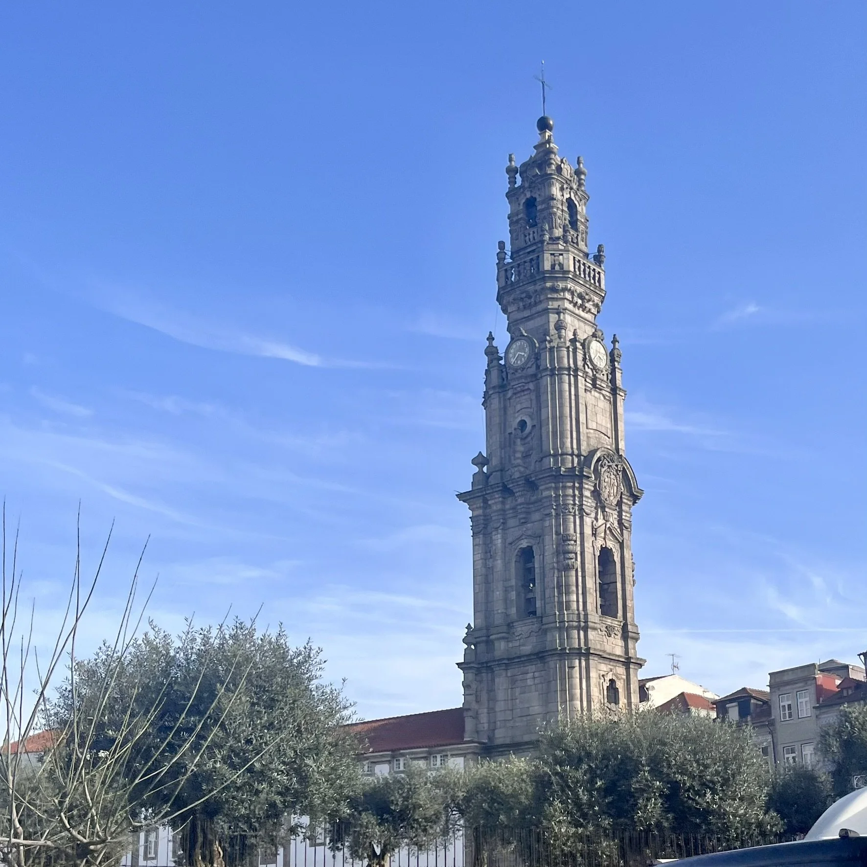 A classic Porto view—Clérigos Tower, the Baroque tower built in 1763.