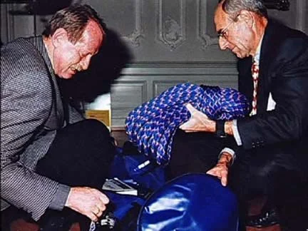 Arnold's farewell gift of climbing gear before his adventures