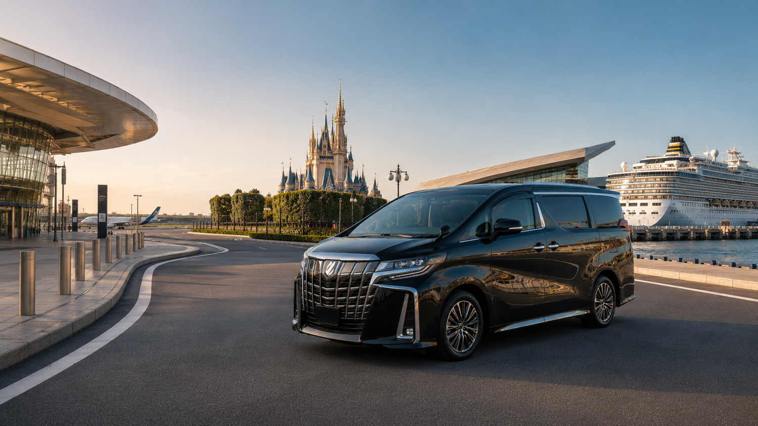 Private Toyota Alphard transfer vehicle for Tokyo airport and cruise terminal journeys