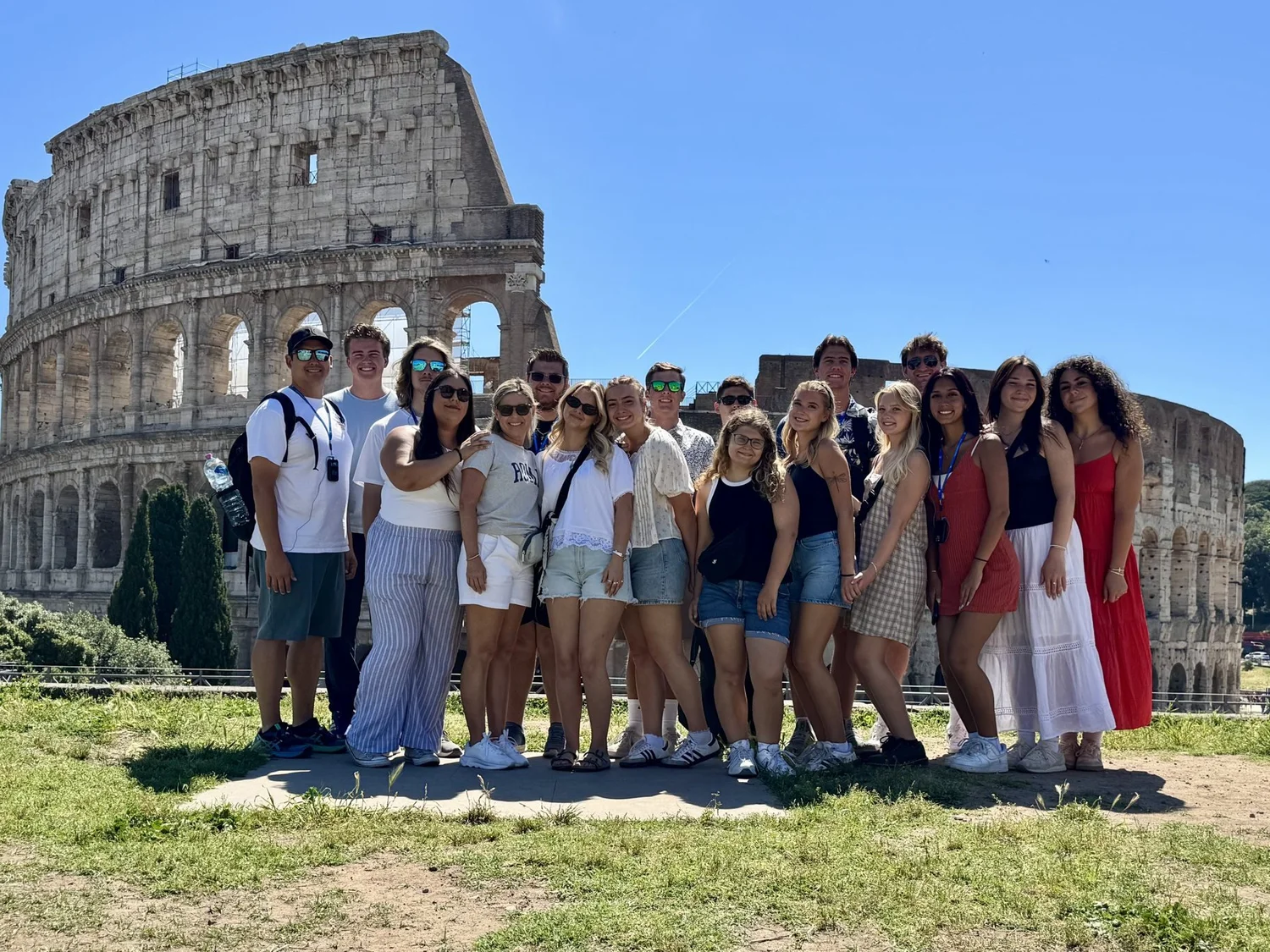 One-Year Bible Program students on the Footsteps of Paul study trip at the Colosseum in Rome
