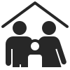 Family in a house