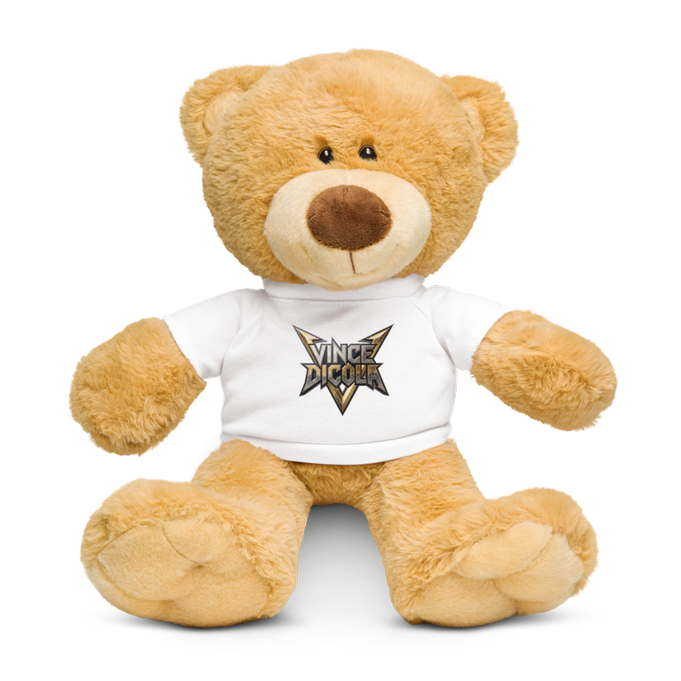 Vince DiCola Teddy Bear — Noble Logo, white shirt