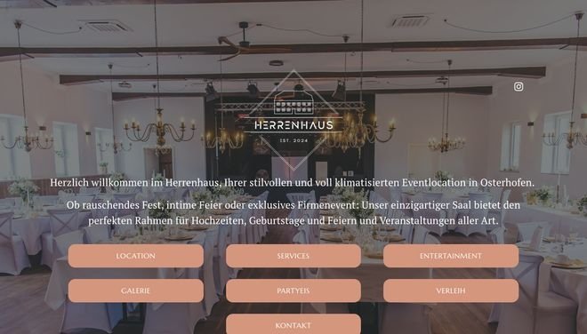 Screenshot der Website herrenhaus-eventlocation.de