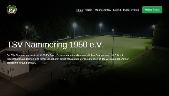 Screenshot der Website tsvnammering.de