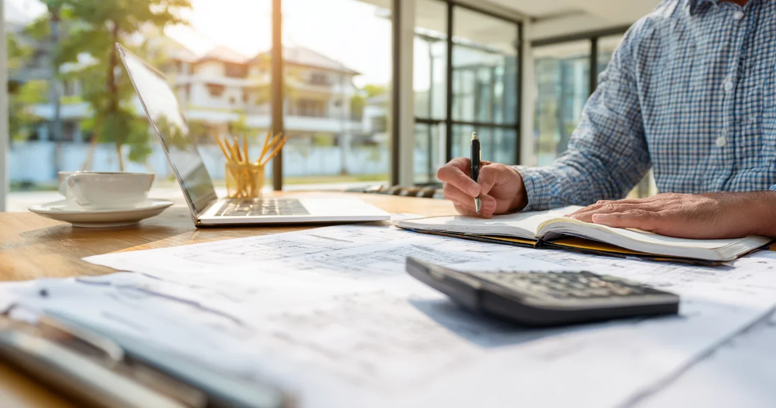Professional real estate investor reviewing financial documents for hard money loan