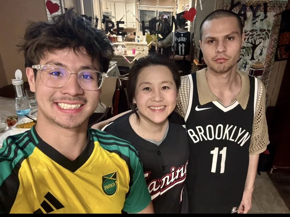 Mika Roland at home with her two sons