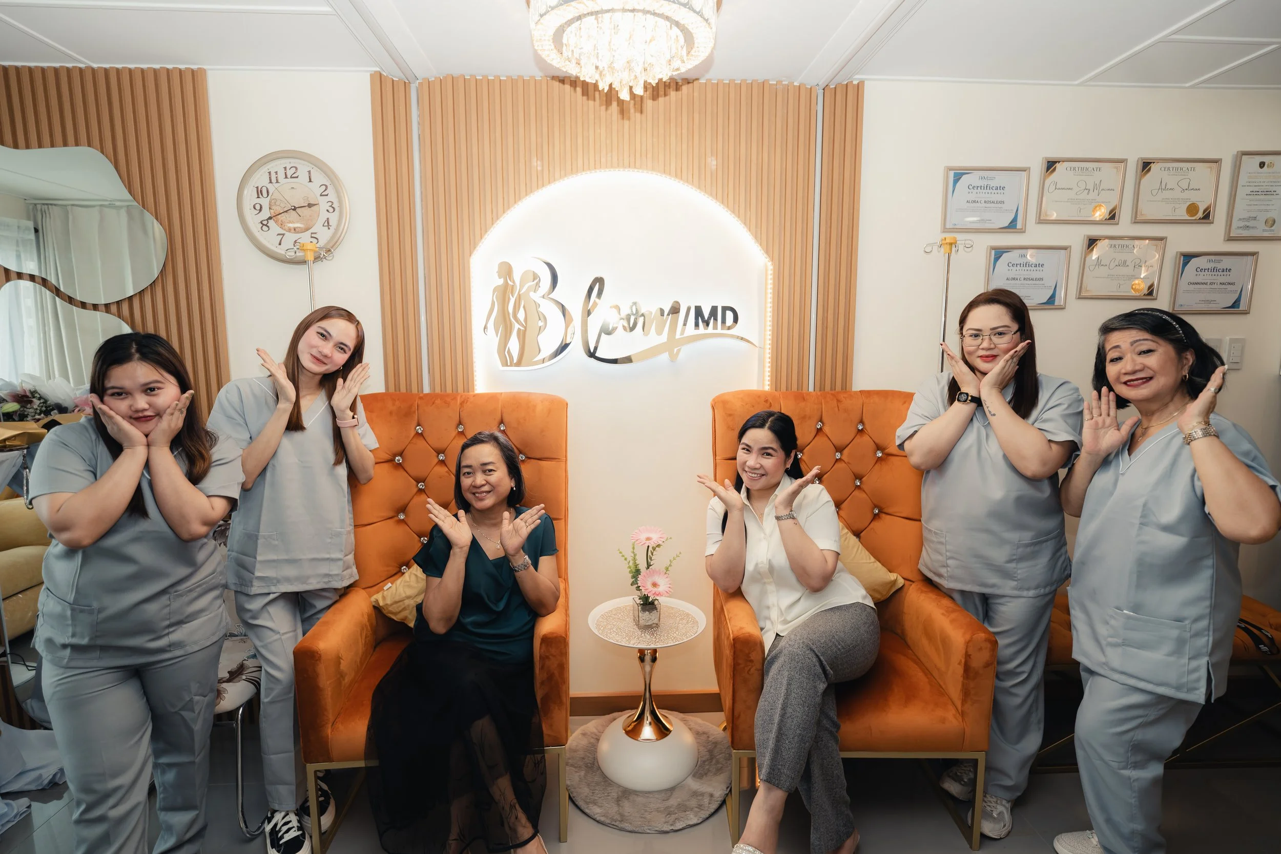BloomMD medical team — candid wacky pose highlighting warm clinic culture