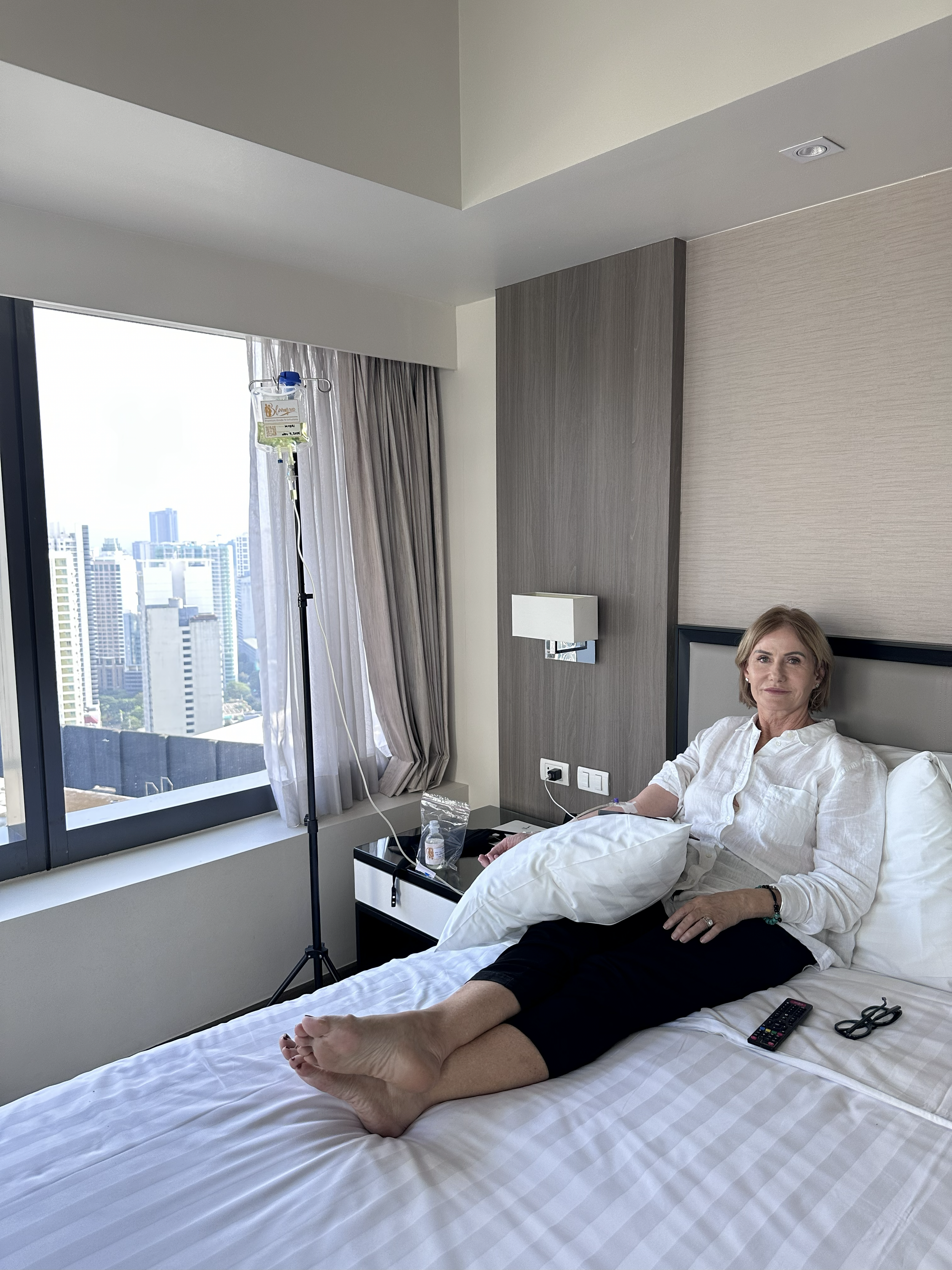 IV therapy setup at home