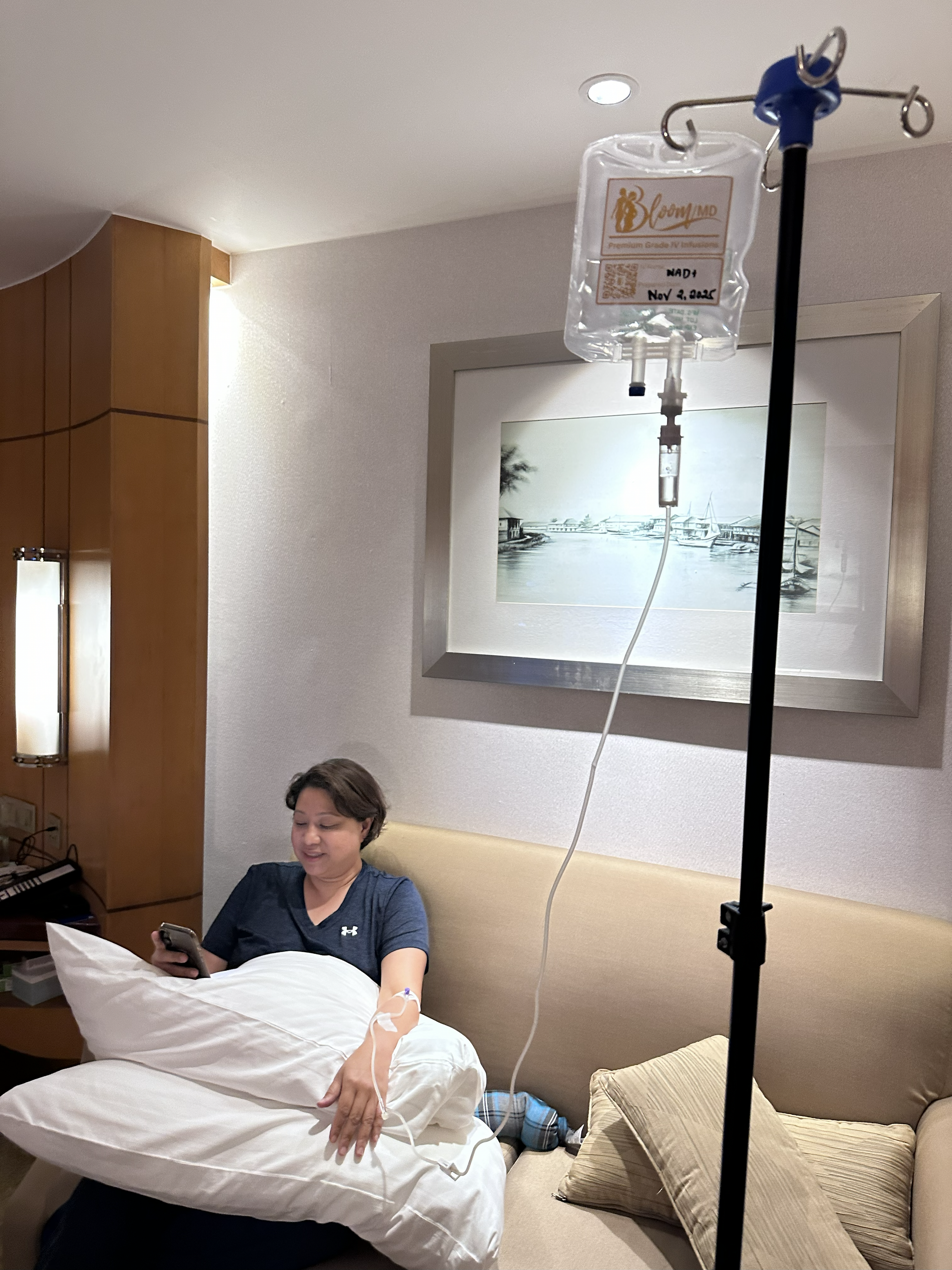 IV therapy setup at home