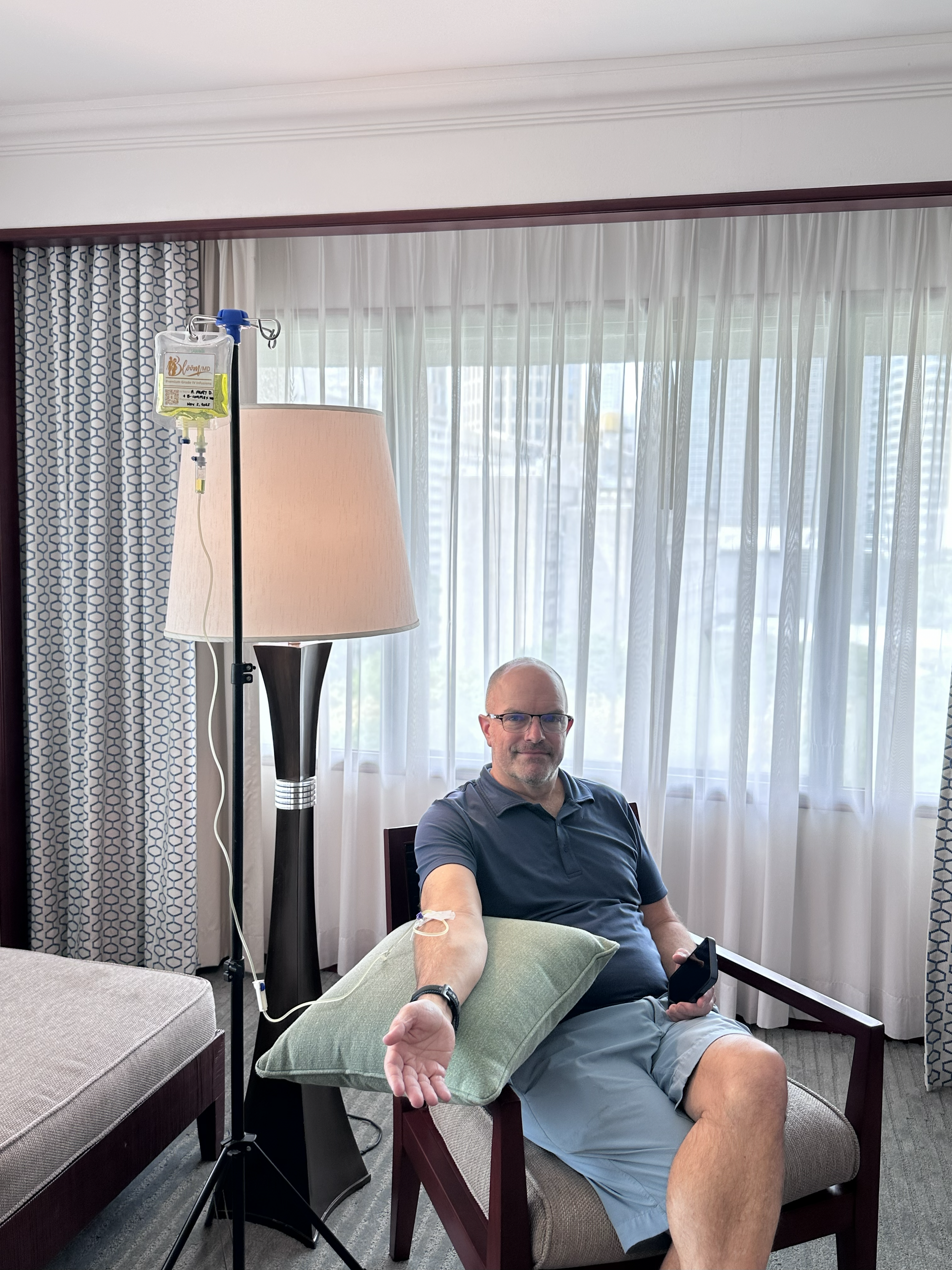 IV therapy setup at home