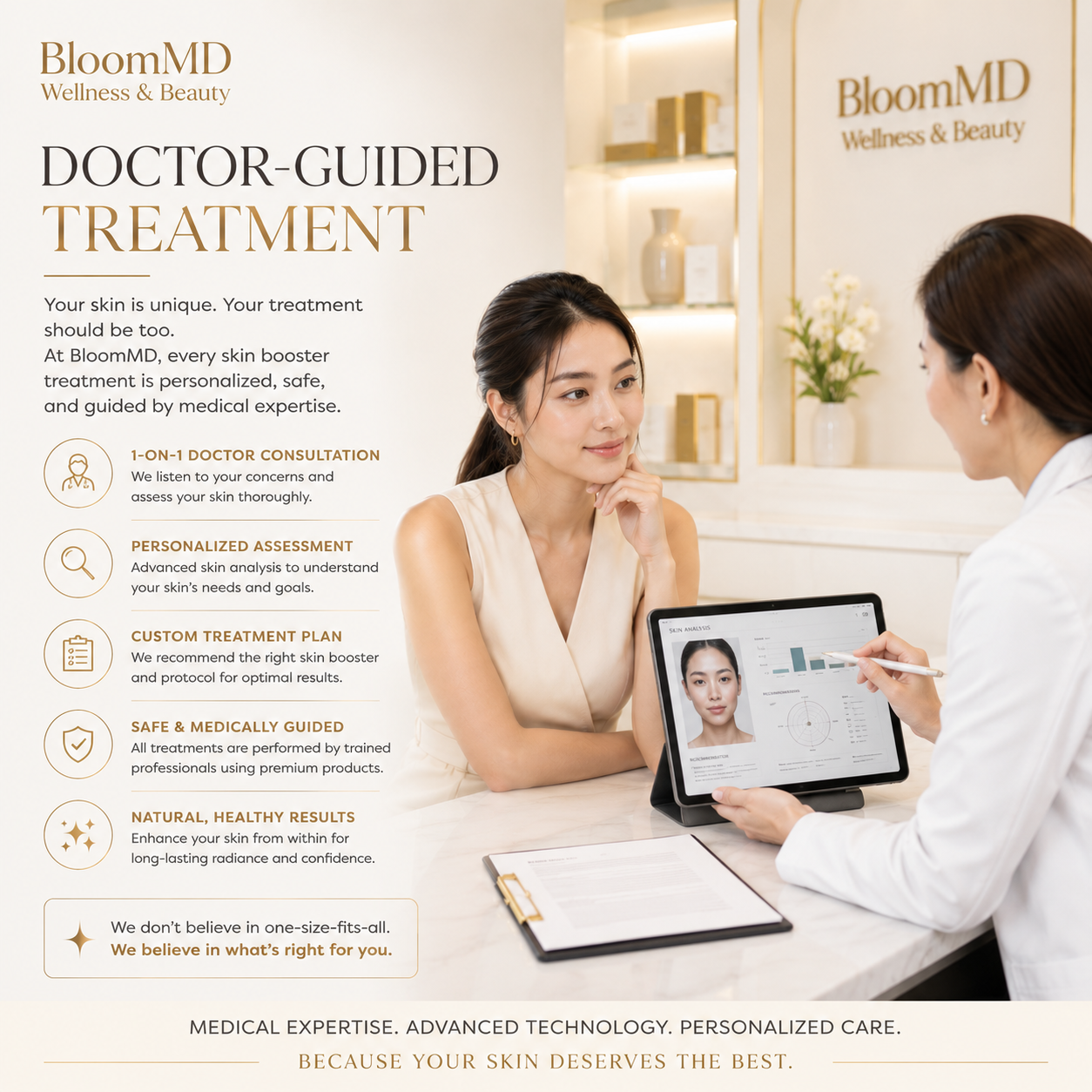 Doctor assessed skin booster treatment at BloomMD Wellness & Beauty