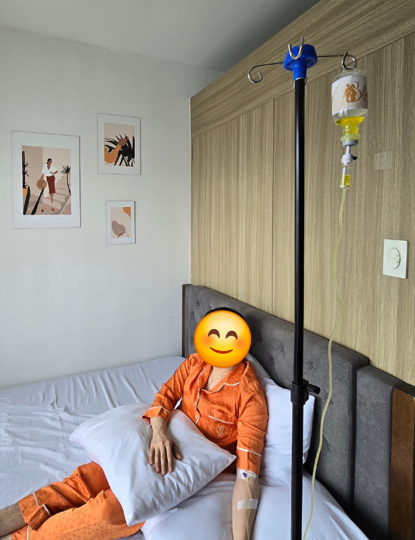 IV therapy setup at home