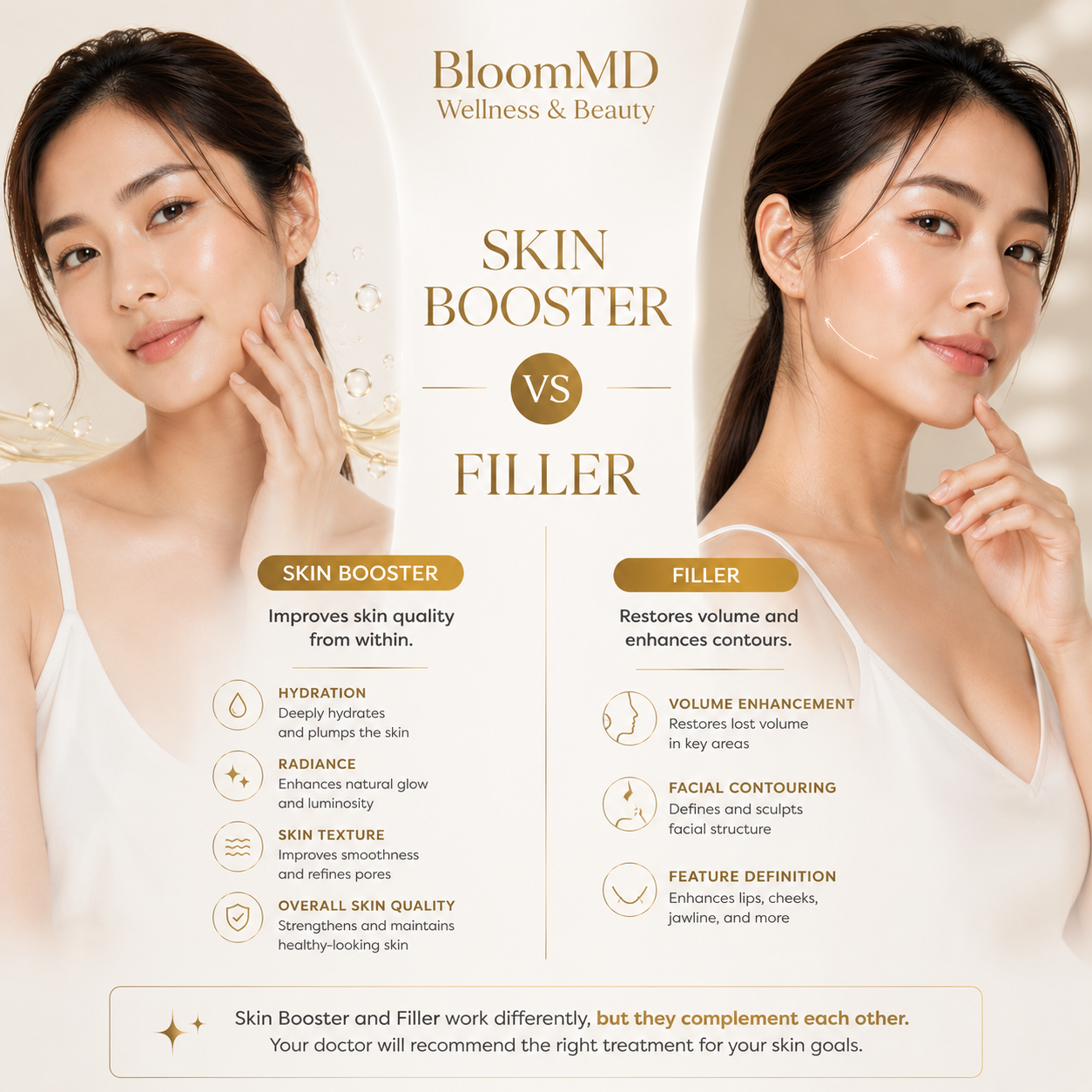 Skin booster versus filler comparison