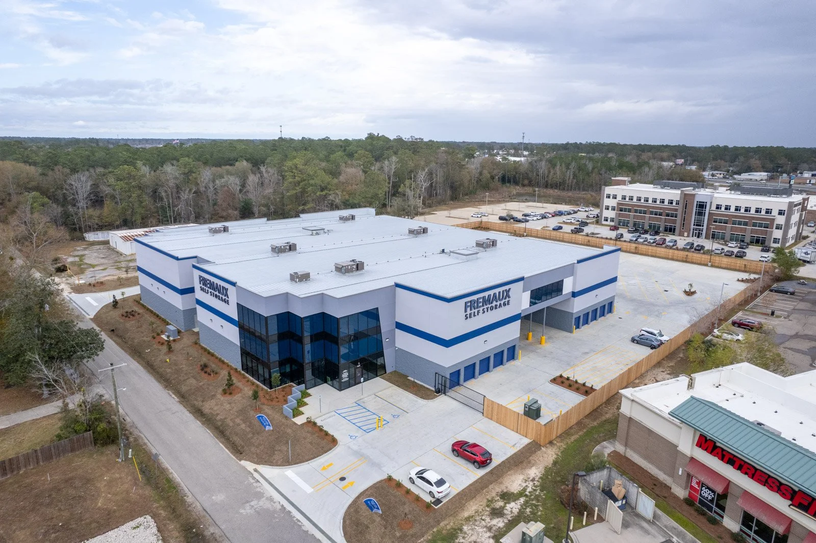 Industrial and warehouse construction by Kent Design Build — Fremaux Self Storage commercial build in Louisiana