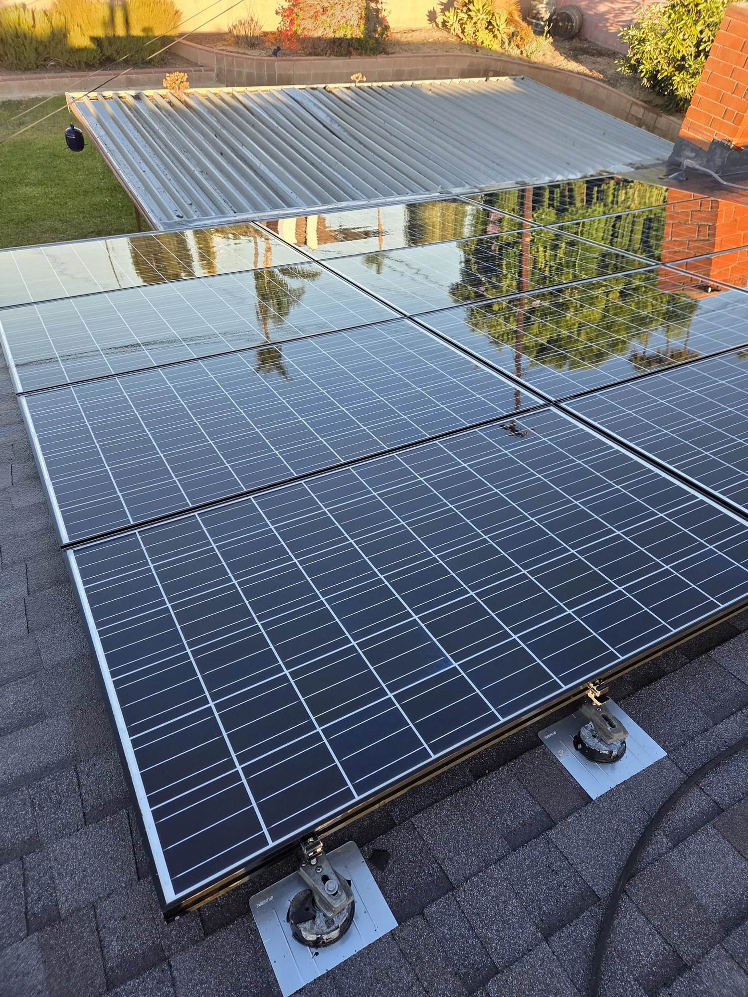 Clean rooftop panels reflecting warm morning light