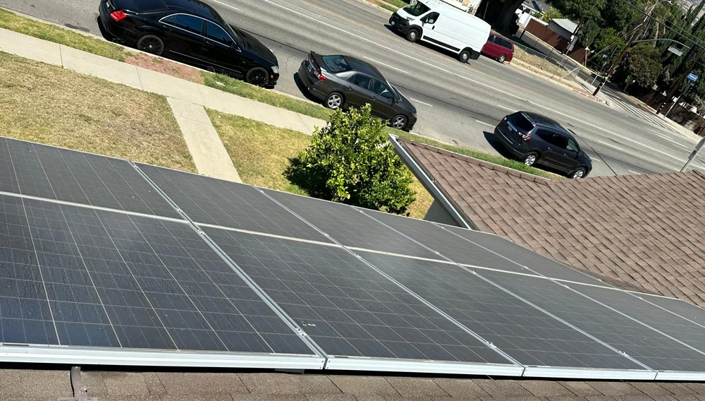Before cleaning: visible dust on the panel surfaces