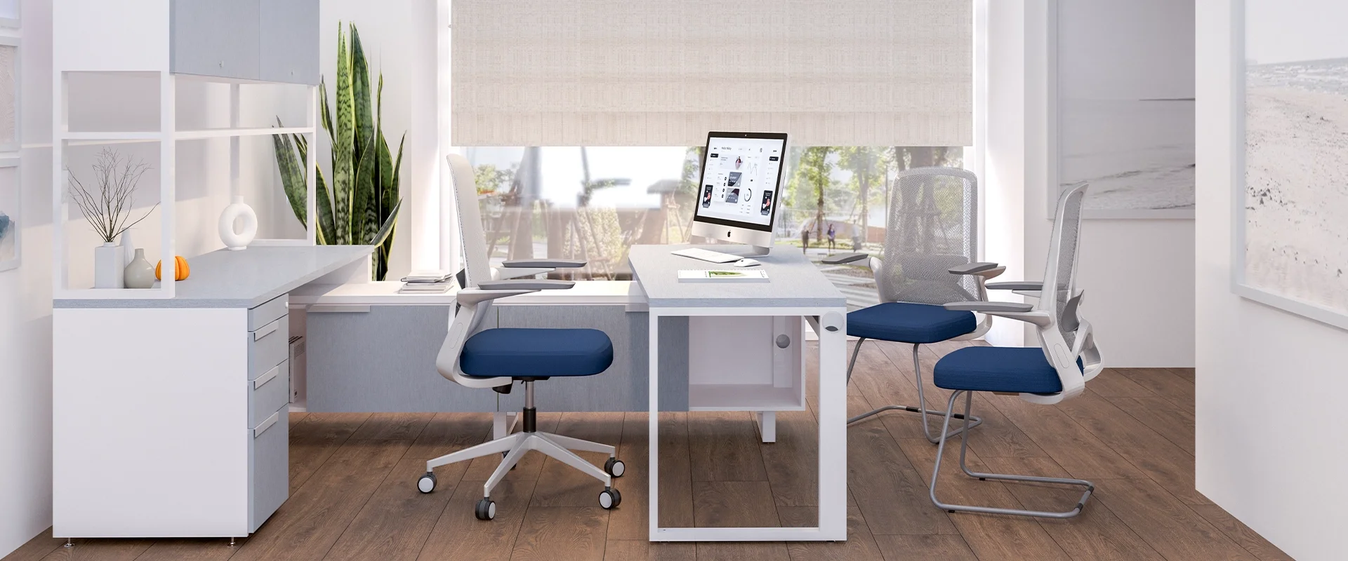 New commercial office furniture installed for a Phoenix Arizona workspace