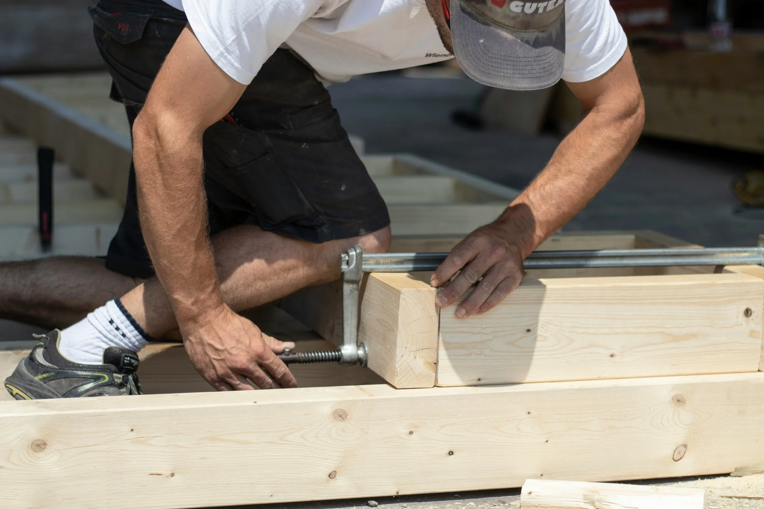 Construction site with workers managing cash flow
