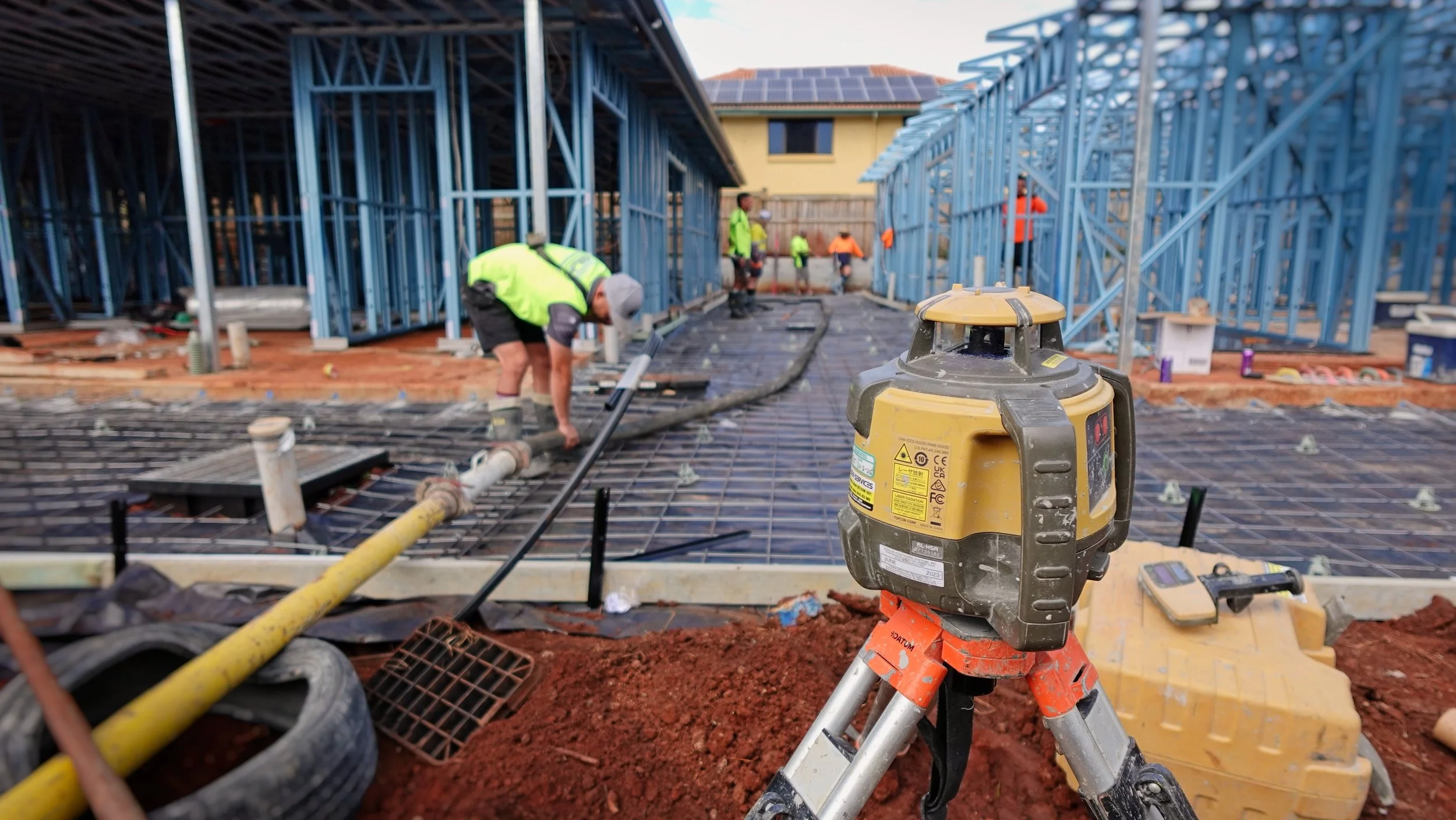 Builder working on a construction project