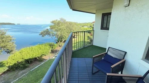 Waterfront balcony at Tierra Verde Stays