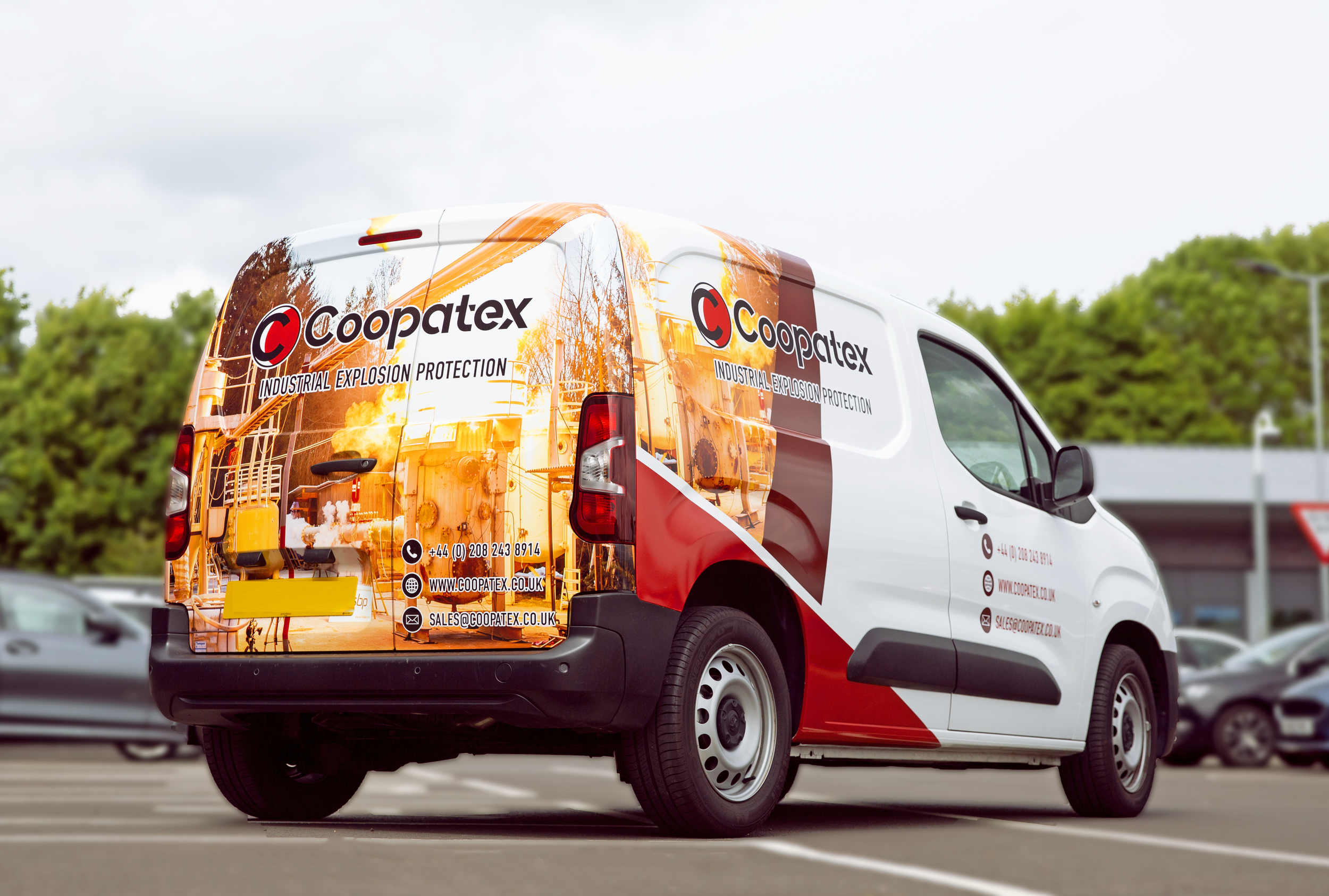 The real Coopatex van with the finished graphics applied