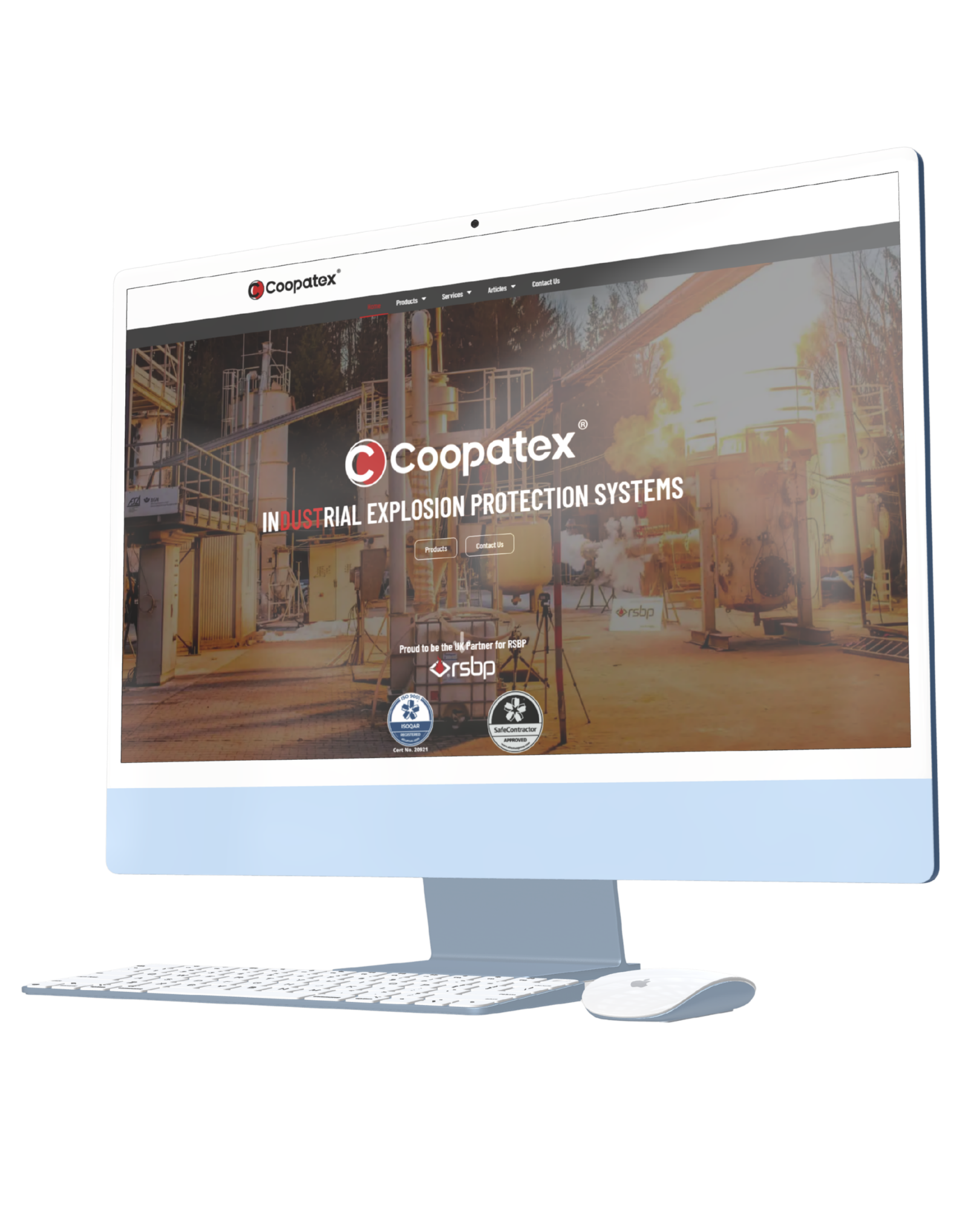 Coopatex website displayed on a desktop computer